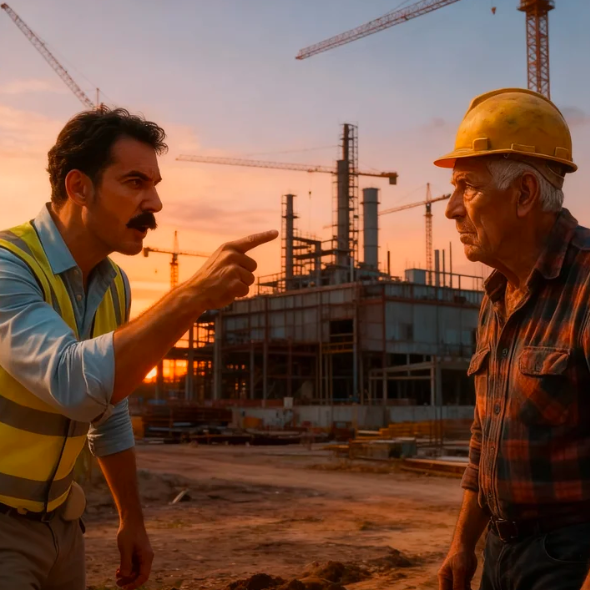 “STAI ZITTO, VECCHIO!” — gli urlò l’ingegnere… senza sapere che era una LEGGENDA VIVENTE del settore edile.