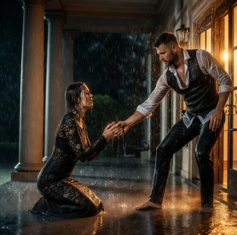 “Piangeva da sola sotto la pioggia… finché un contadino vedovo non le cambiò la vita per sempre 😭💔❤️”