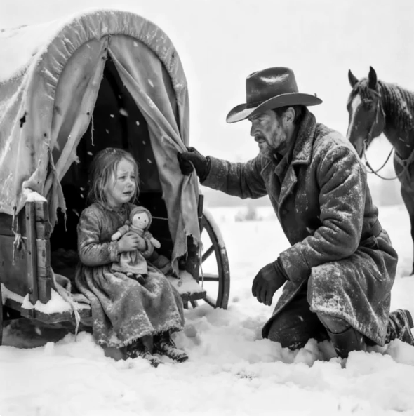 “Non piangere più, tesoro… sono qui”, sussurrò il cowboy nel mezzo della tempesta.